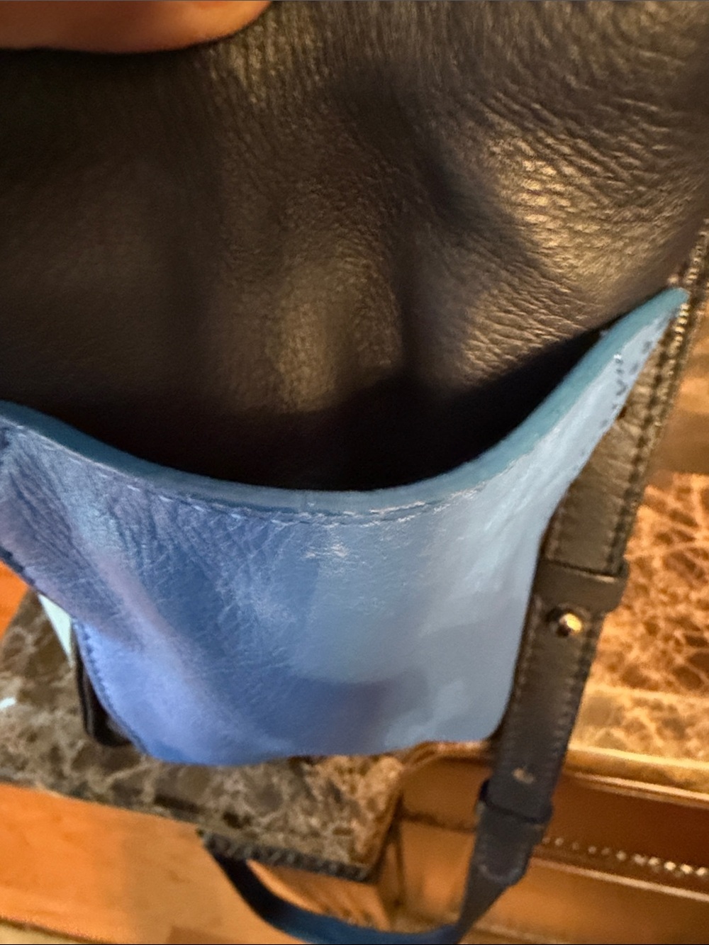 See By Chloe Authentic Nellie Color block Black, Blue & Cream Leather Satchel - Picture 9 of 16
